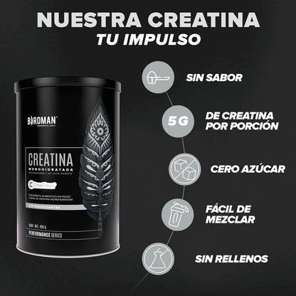 Creatina Monohidratada BIRDMAN- 450 gramos